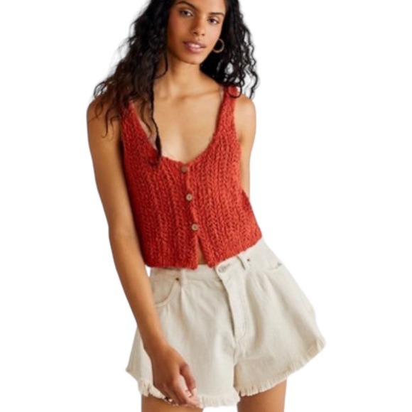 Free People Jackets & Blazers - Free People Care FP Stanley Vest Small New NWT Iron Rust Knit Casual Boho